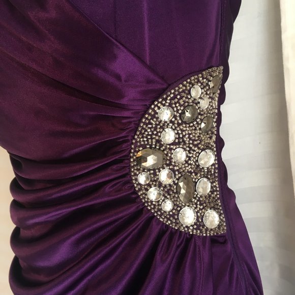 Speechless Club Jr Social Shiny Purple Dress Size S Bodycon Jewel Party Y2K New - Picture 4 of 13
